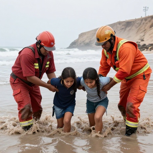 Arequipa: Rescatan a dos estudiantes arrastrados por corrientes en Mollendo