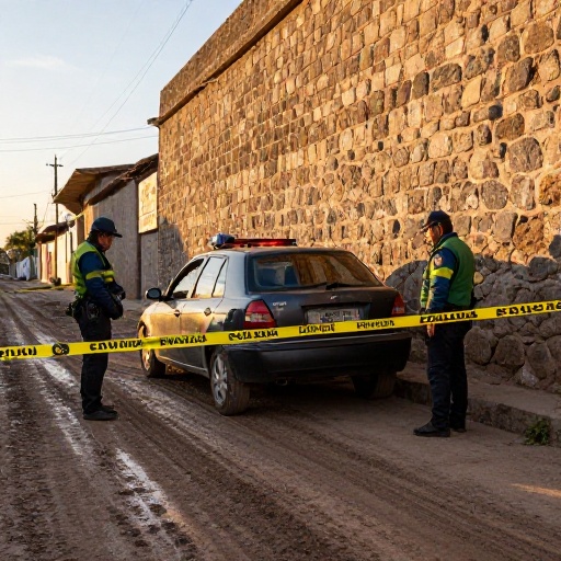Persecución policial en Puno deja auto colgado en muro y conductor herido
