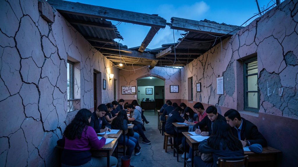 Arequipa: 70 escolares estudian en colegio con techo colapsado y paredes agrietadas