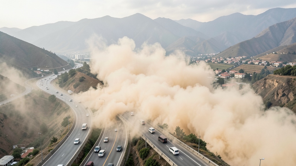 Arena invade Panamericana Sur en Arequipa y deja decenas de vehículos varados