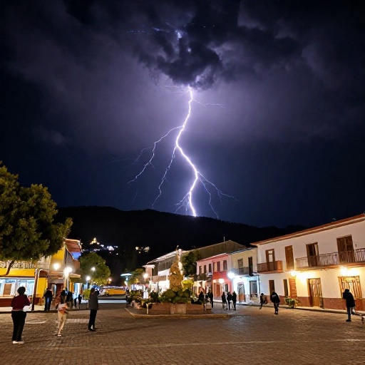 Tormenta eléctrica iluminó el cielo de Mollendo y generó expectación en Arequipa