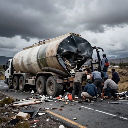 Arequipa: Conductor de cisterna sobrevive a caída de roca en Panamericana Sur