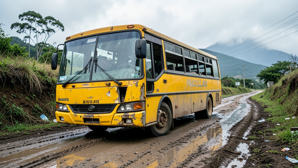 Ómnibus de la ruta Tacna-Desaguadero se despista en Huacullani y deja daños materiales