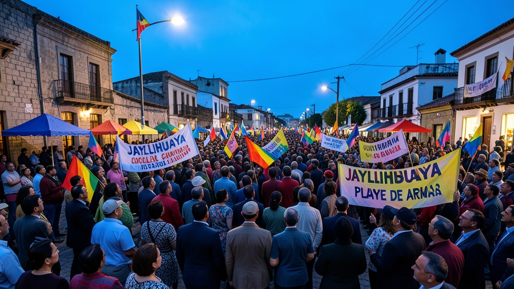 Candidatos a la alcaldía de Jayllihuaya cierran campaña con pasacalles en Puno