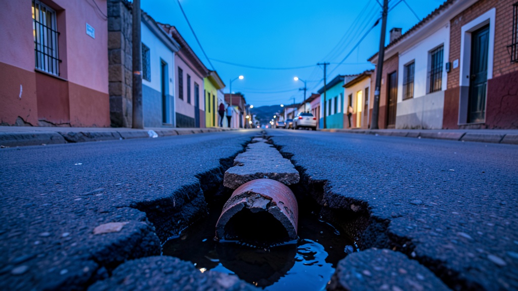 Arequipa: Rotura de tubería deja gran hueco en vía principal de Camaná