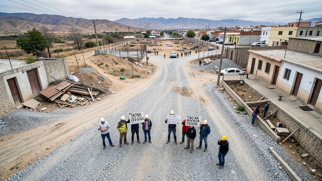 Trabajadores de Construcción Civil protestan por obra desactivada en Tacna